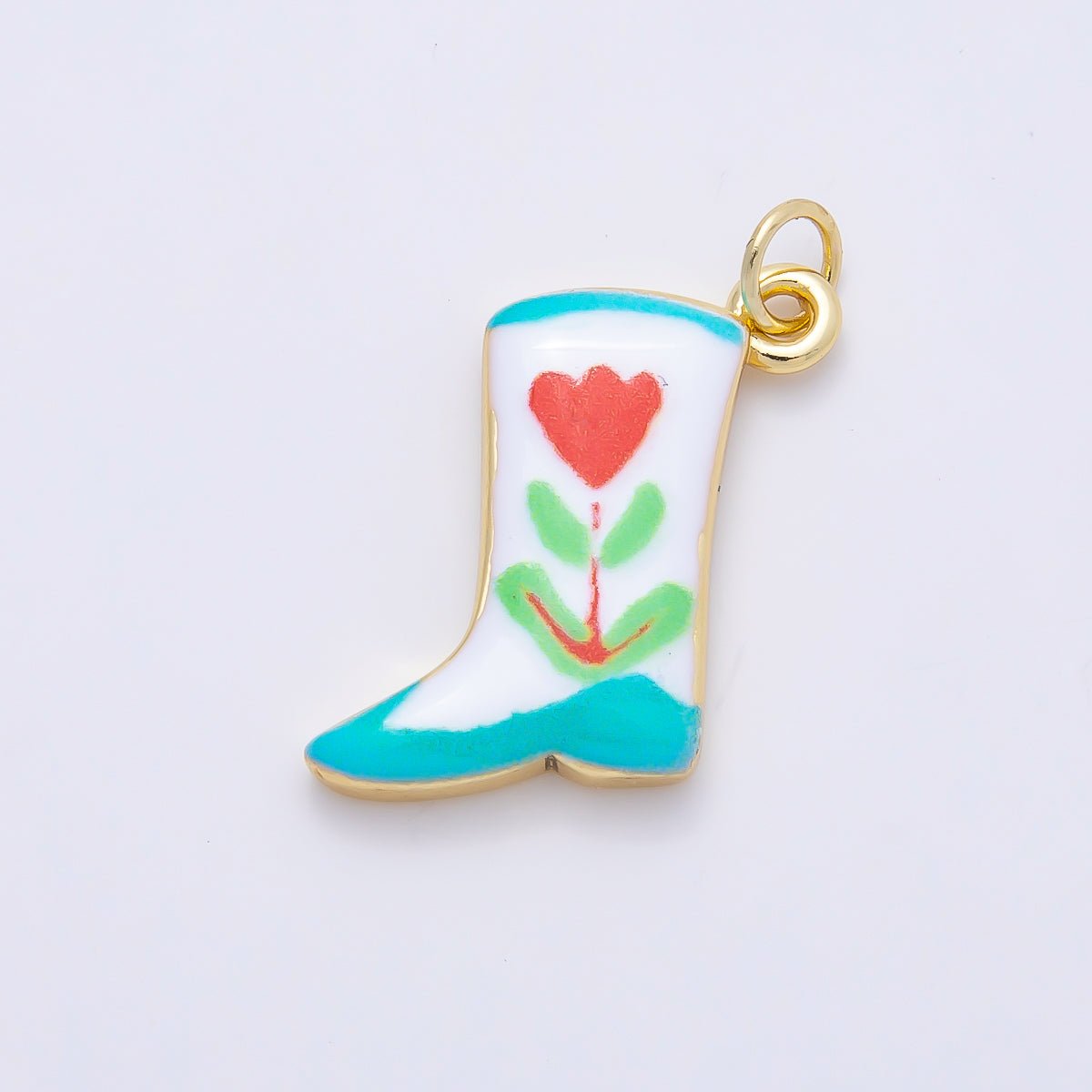16K Gold Filled 20mm Enamel Boots Shoes Charm | Charms-01236 ~ Charms-01239