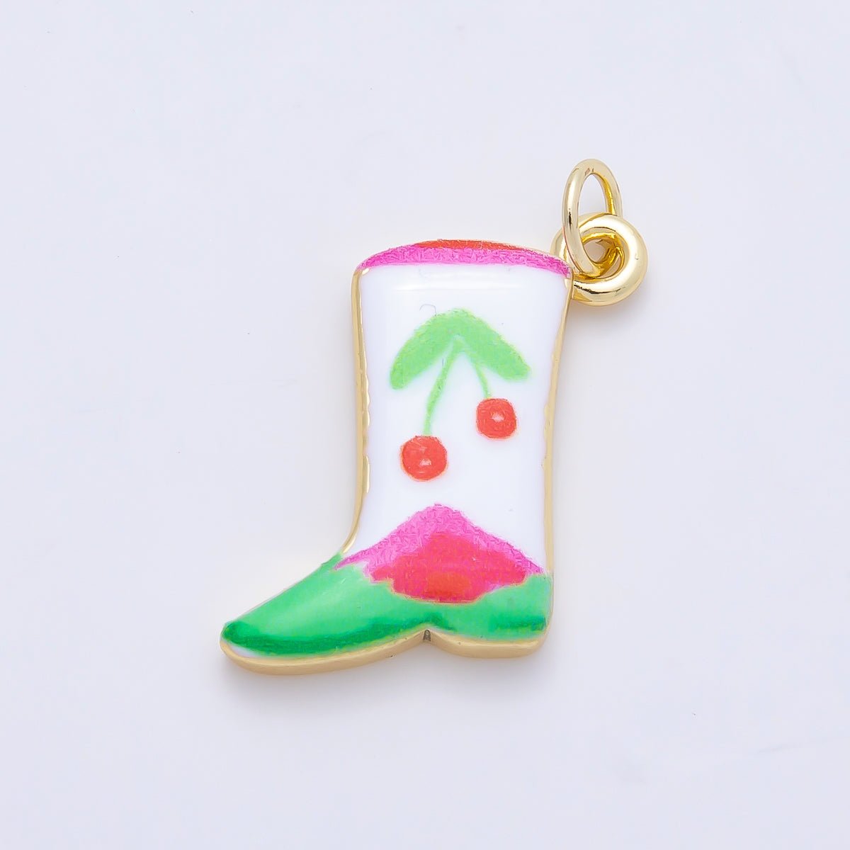 16K Gold Filled 20mm Enamel Boots Shoes Charm | Charms-01236 ~ Charms-01239