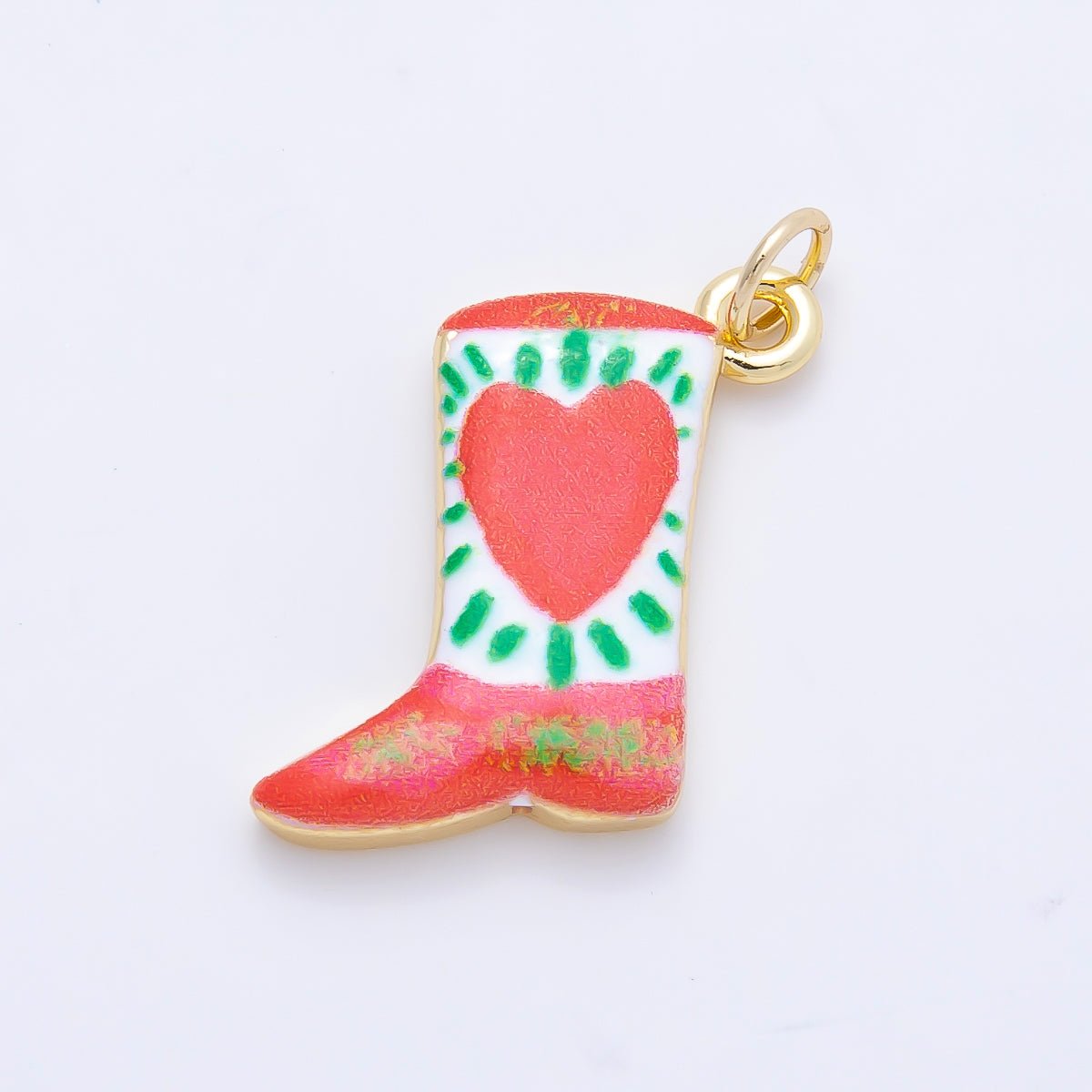 16K Gold Filled 20mm Enamel Boots Shoes Charm | Charms-01236 ~ Charms-01239