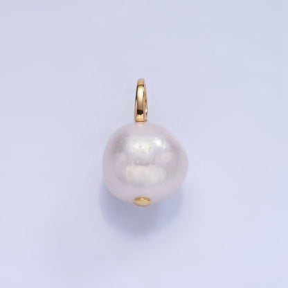 16K Gold Filled 20mm Freshwater Pearl Drop Bail Pendant | P1718