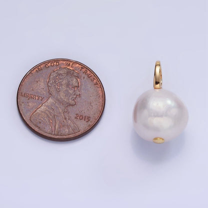 16K Gold Filled 20mm Freshwater Pearl Drop Bail Pendant | P1718