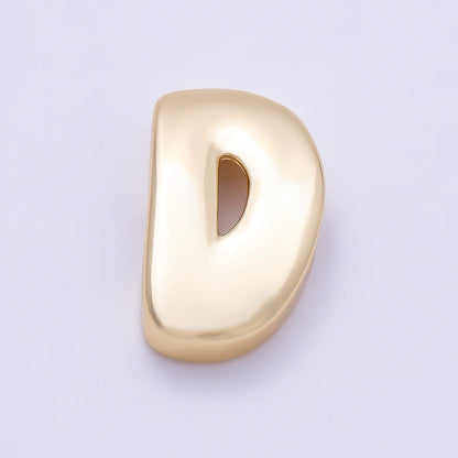 16K Gold Filled 20mm Minimalist Chubby Initial Letter A-Z Alphabet Personalized Bead | Beads-00414 ~ Beads-00439