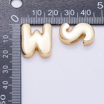 16K Gold Filled 20mm Minimalist Chubby Initial Letter A-Z Alphabet Personalized Bead | Beads-00414 ~ Beads-00439