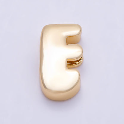 16K Gold Filled 20mm Minimalist Chubby Initial Letter A-Z Alphabet Personalized Bead | Beads-00414 ~ Beads-00439