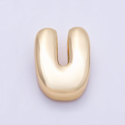 16K Gold Filled 20mm Minimalist Chubby Initial Letter A-Z Alphabet Personalized Bead | Beads-00414 ~ Beads-00439