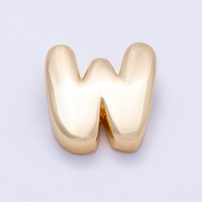 16K Gold Filled 20mm Minimalist Chubby Initial Letter A-Z Alphabet Personalized Bead | Beads-00414 ~ Beads-00439
