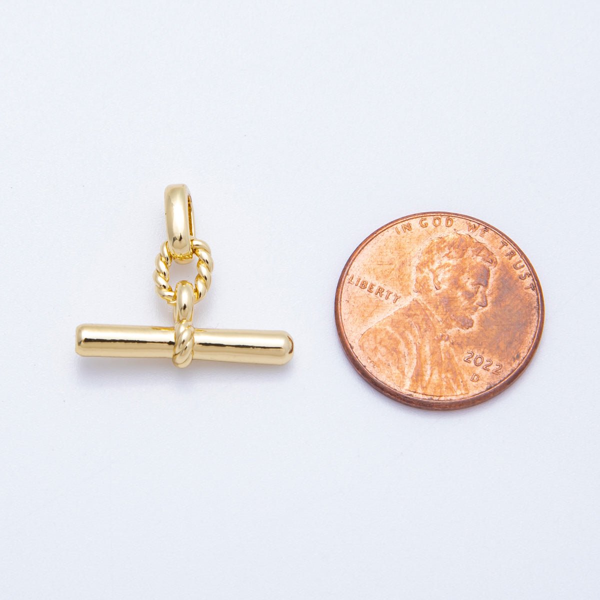 16K Gold Filled 20mm Minimalist Twisted Rope Tube Bar Pendant | Findings-00046