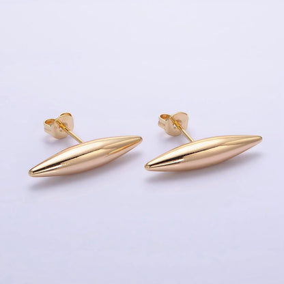 16K Gold Filled 22.5mm Sphere Geometric Bar Stud Earrings | AD-423