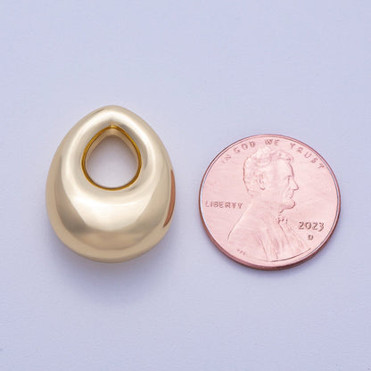 16K Gold Filled 22mm Minimalist Chubby Geometric Teardrop Bead Pendant | BEADS-00235