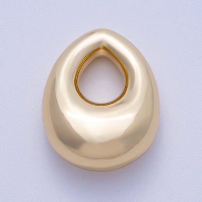 16K Gold Filled 22mm Minimalist Chubby Geometric Teardrop Bead Pendant | BEADS-00235