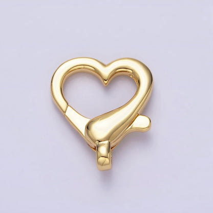 16K Gold Filled 25.5mm Heart Lobster Clasps Jewelry Statement Closure | Z-404