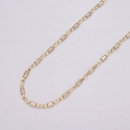 16K Gold Filled 2.5mm CZ Clear Baguette Cable Link Designed Unfinished Chain in Gold &amp; Silver | ROLL-1340 ROLL-1375 Clearance Pricing