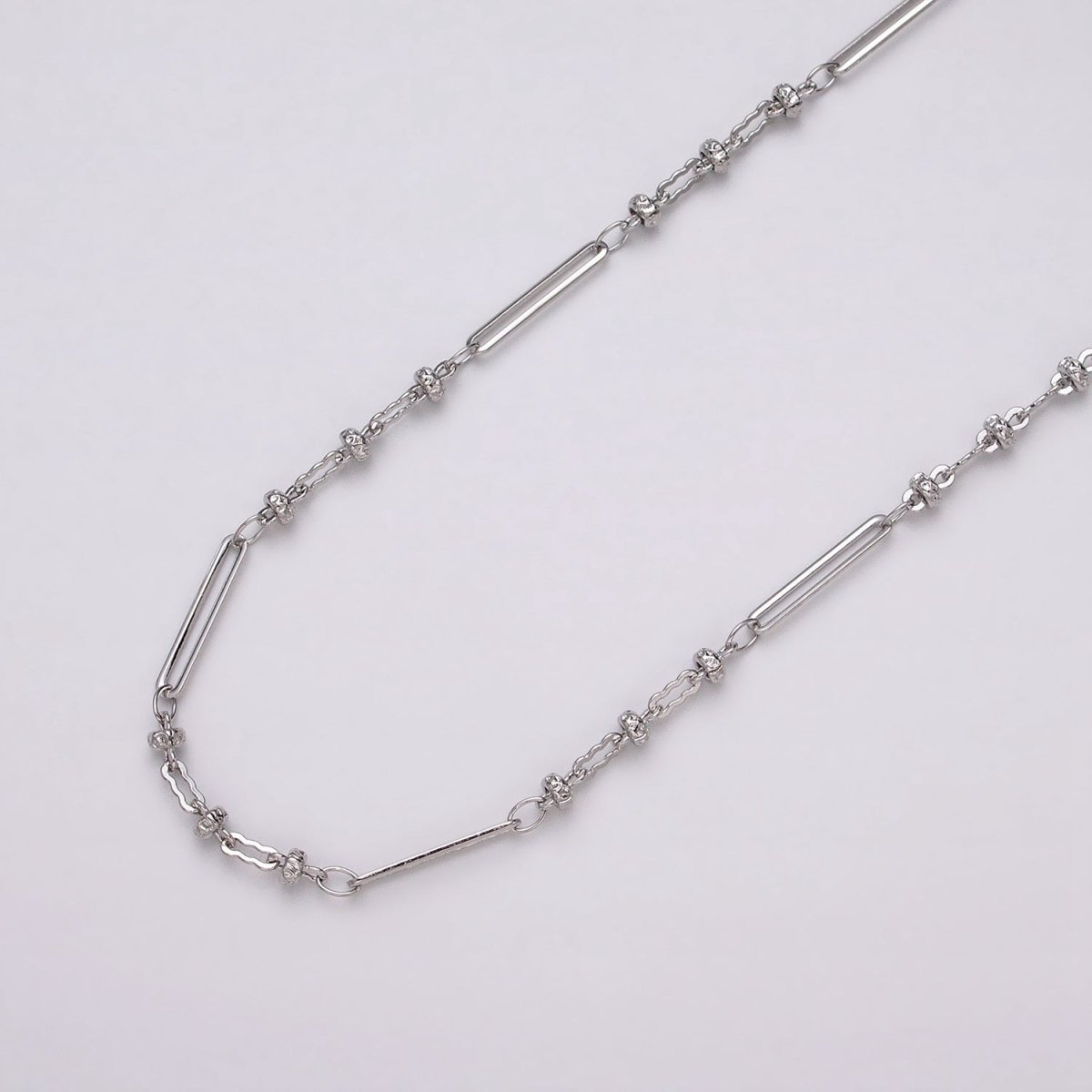 16K Gold Filled 2.5mm Designed Triple Satellite Rhondele Paperclip Link Unfinished Chain in Gold &amp; Silver | ROLL-1331 ROLL-1332 Clearance Pricing