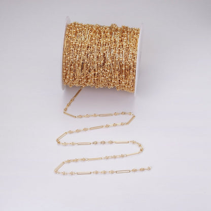16K Gold Filled 2.5mm Designed Triple Satellite Rhondele Paperclip Link Unfinished Chain in Gold &amp; Silver | ROLL-1331 ROLL-1332 Clearance Pricing
