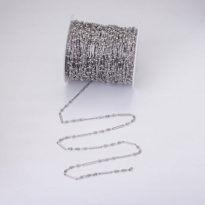 16K Gold Filled 2.5mm Designed Triple Satellite Rhondele Paperclip Link Unfinished Chain in Gold &amp; Silver | ROLL-1331 ROLL-1332 Clearance Pricing