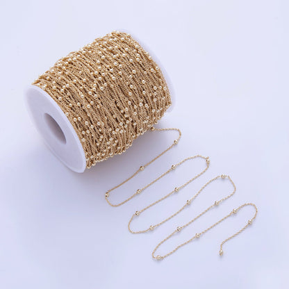 16K Gold Filled 2.5mm Minimalist Cable Satellite Unfinished Chain by Yard | Roll-1576