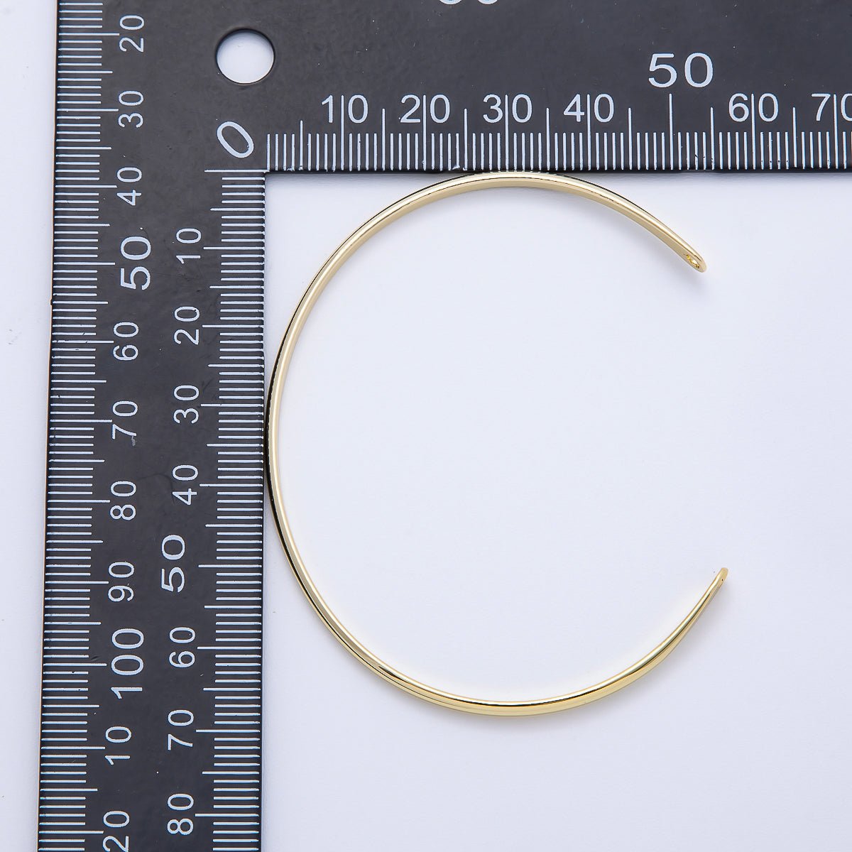 16K Gold Filled 2.5mm Minimalist Tube Half Cuff Bracelet Finding for Bangle Supply| WA-04459