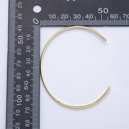 16K Gold Filled 2.5mm Minimalist Tube Half Cuff Bracelet Finding for Bangle Supply| WA-04459