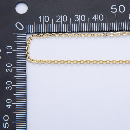 16K Gold Filled 2.7mm x 2.3mm Cable Unfinished Chain by Yard | Roll-01847