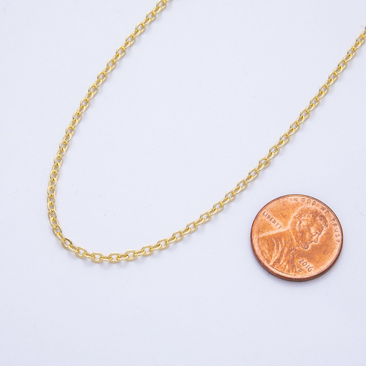 16K Gold Filled 2.7mm x 2.3mm Cable Unfinished Chain by Yard | Roll-01847