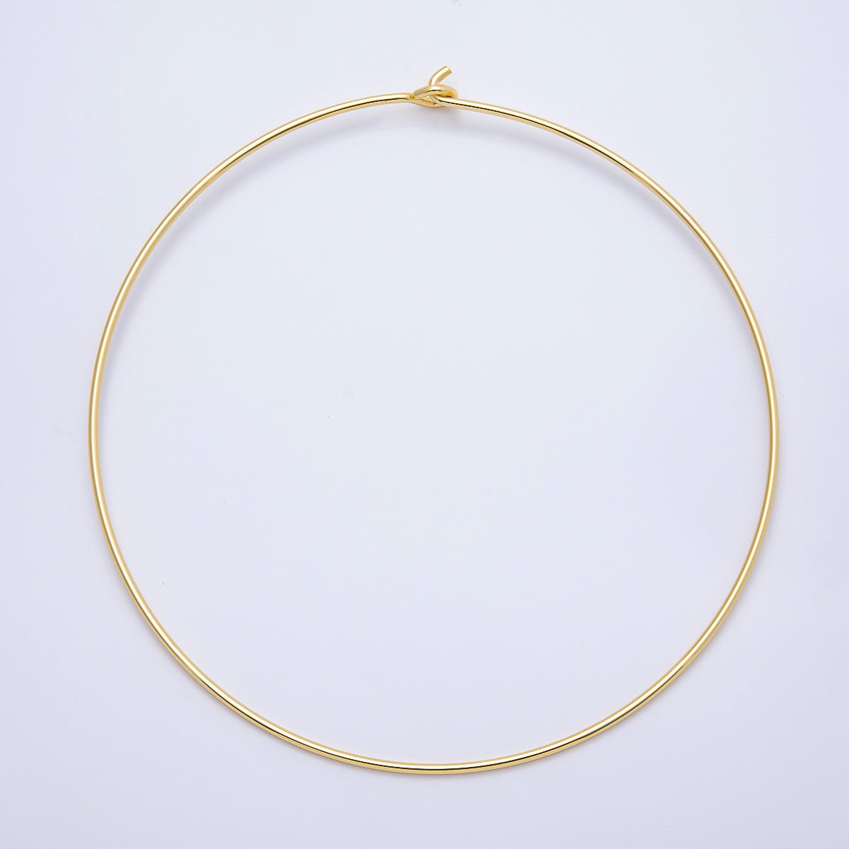 16K Gold Filled 2mm Minimalist Floating Collar Torque Necklace in Gold &amp; Silver | WA-04442 WA-04443