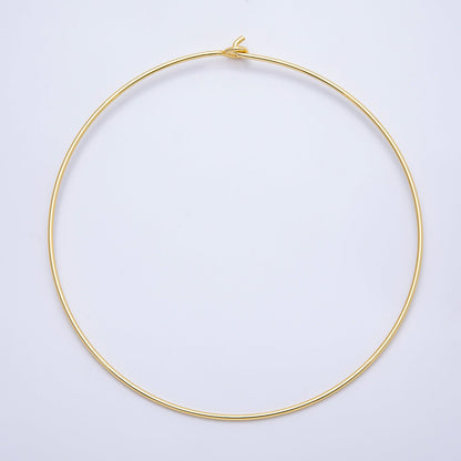 16K Gold Filled 2mm Minimalist Floating Collar Torque Necklace in Gold &amp; Silver | WA-04442 WA-04443