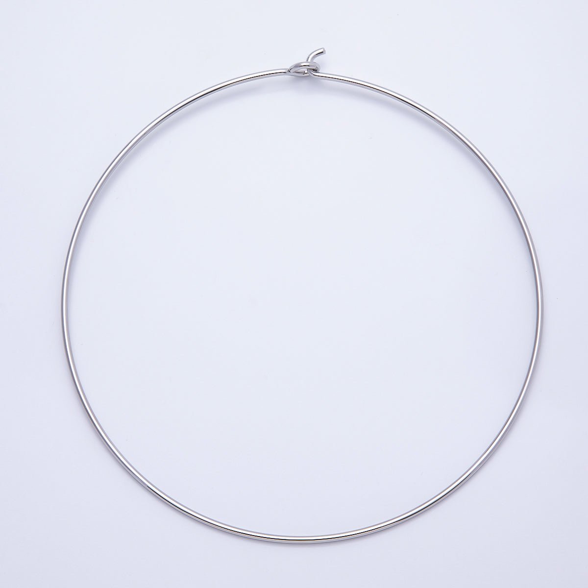 16K Gold Filled 2mm Minimalist Floating Collar Torque Necklace in Gold &amp; Silver | WA-04442 WA-04443