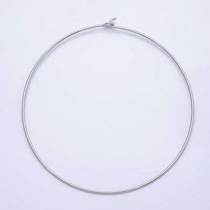 16K Gold Filled 2mm Minimalist Floating Collar Torque Necklace in Gold &amp; Silver | WA-04442 WA-04443