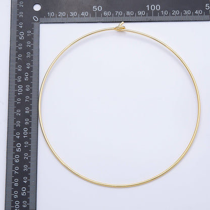 16K Gold Filled 2mm Minimalist Floating Collar Torque Necklace in Gold &amp; Silver | WA-04442 WA-04443