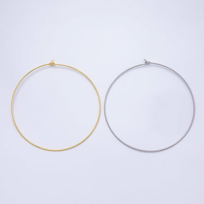 16K Gold Filled 2mm Minimalist Floating Collar Torque Necklace in Gold &amp; Silver | WA-04442 WA-04443