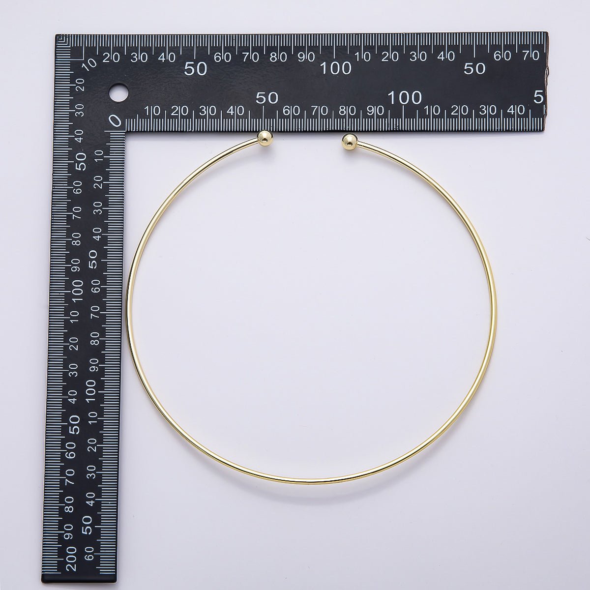 16K Gold Filled 2mm Minimalist Torque Floating Collar Necklace in Gold &amp; Silver | WA-04480 - WA-04481