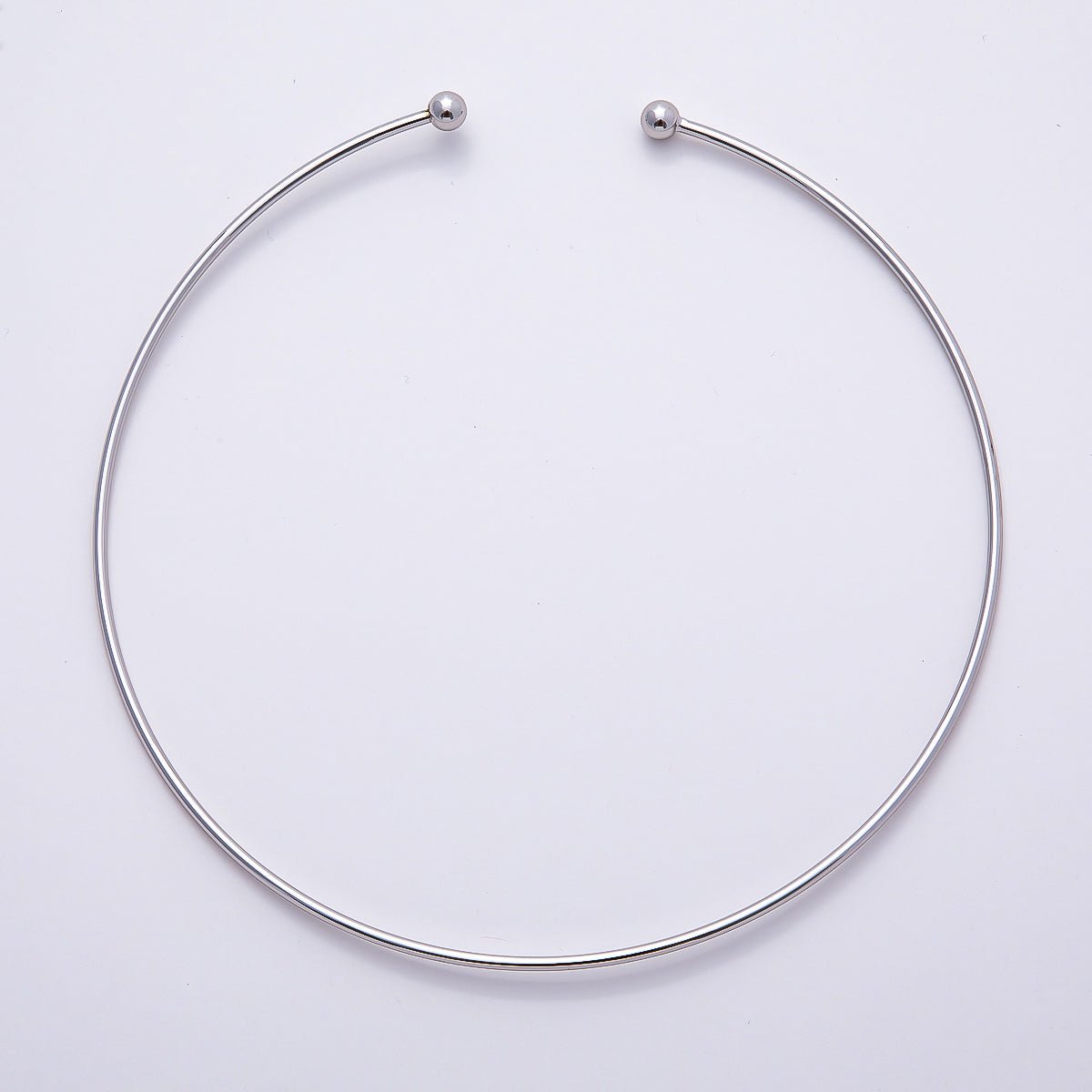 16K Gold Filled 2mm Minimalist Torque Floating Collar Necklace in Gold &amp; Silver | WA-04480 - WA-04481