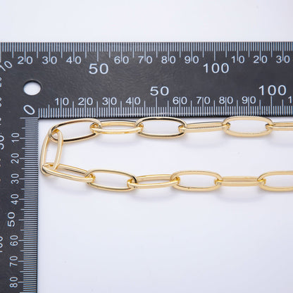 16K Gold Filled 23mm x 9mm Unfinished Big Oval Chunky Paperclip Chain by Yard | ROLL-1691
