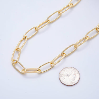 16K Gold Filled 23mm x 9mm Unfinished Big Oval Chunky Paperclip Chain by Yard | ROLL-1691