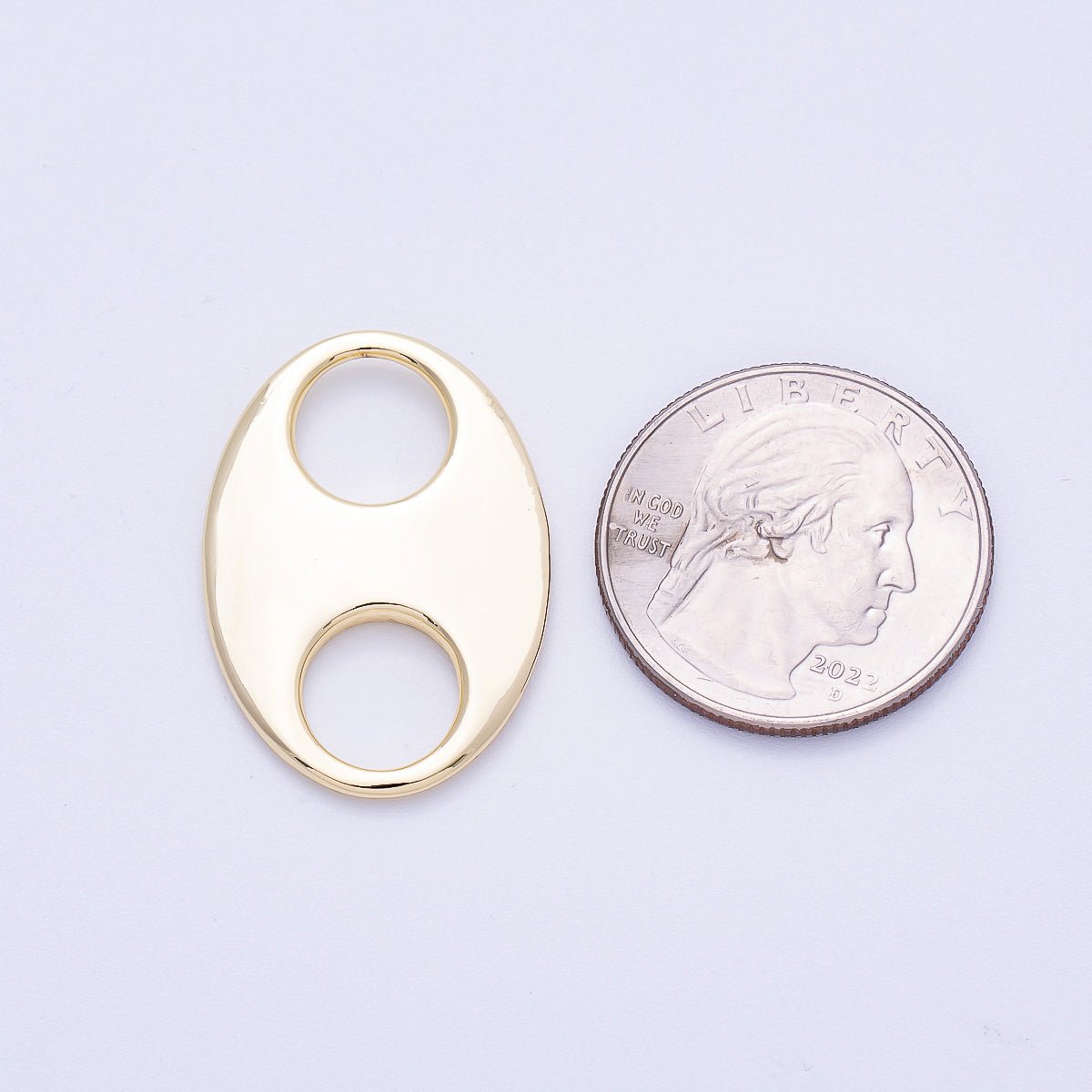 16K Gold Filled 30mm Minimalist Mariner Anchor Link Findings | Findings-00138