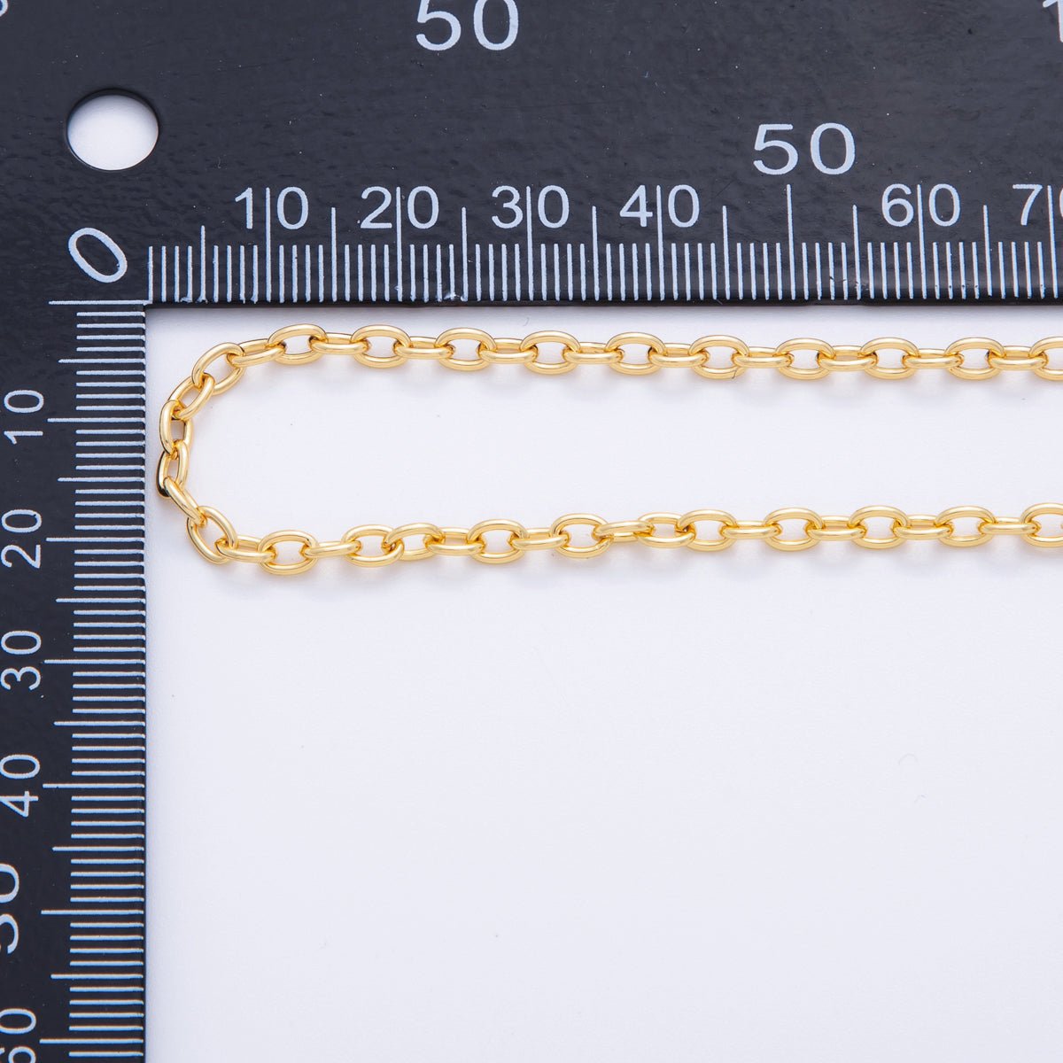 16K Gold Filled 3.2mm Minimalist Cable Unfinished Chain by Yard | Roll-1565
