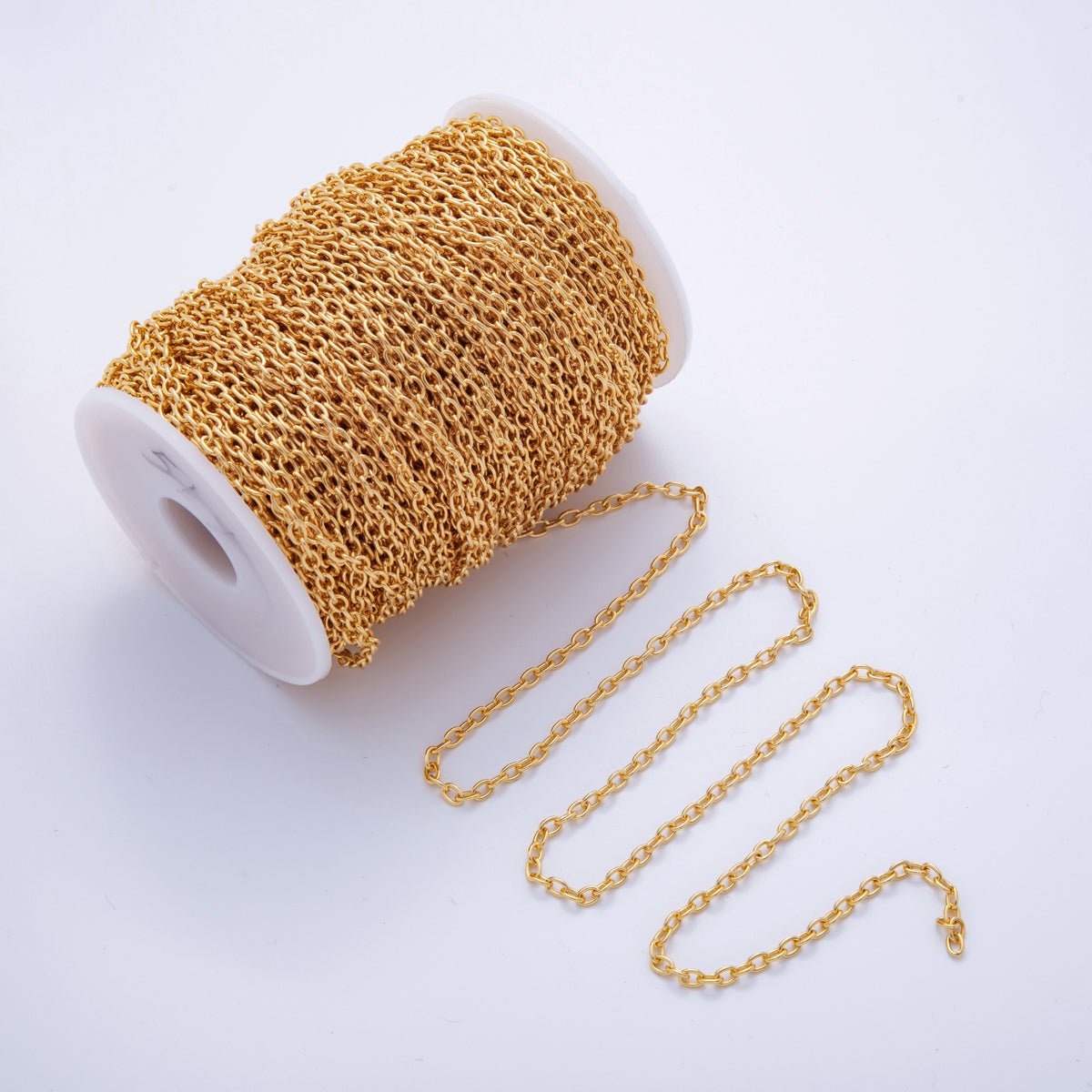 16K Gold Filled 3.2mm Minimalist Cable Unfinished Chain by Yard | Roll-1565