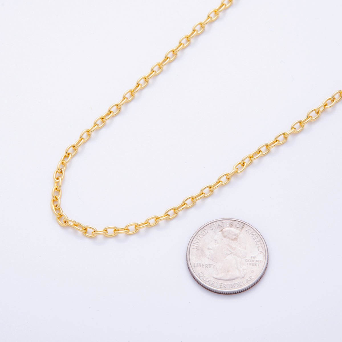 16K Gold Filled 3.2mm Minimalist Cable Unfinished Chain by Yard | Roll-1565