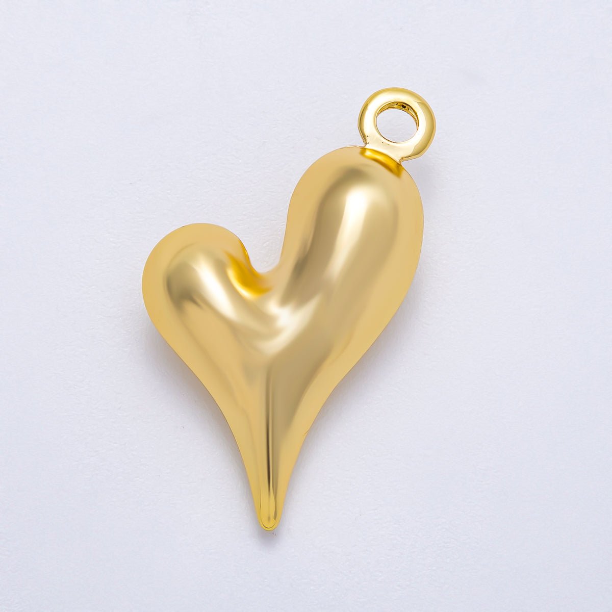 16K Gold Filled 32mm Minimalist Molten Heart 3D Multidimensional Charm in Gold &amp; Silver | Charms-00617 Charms-00618