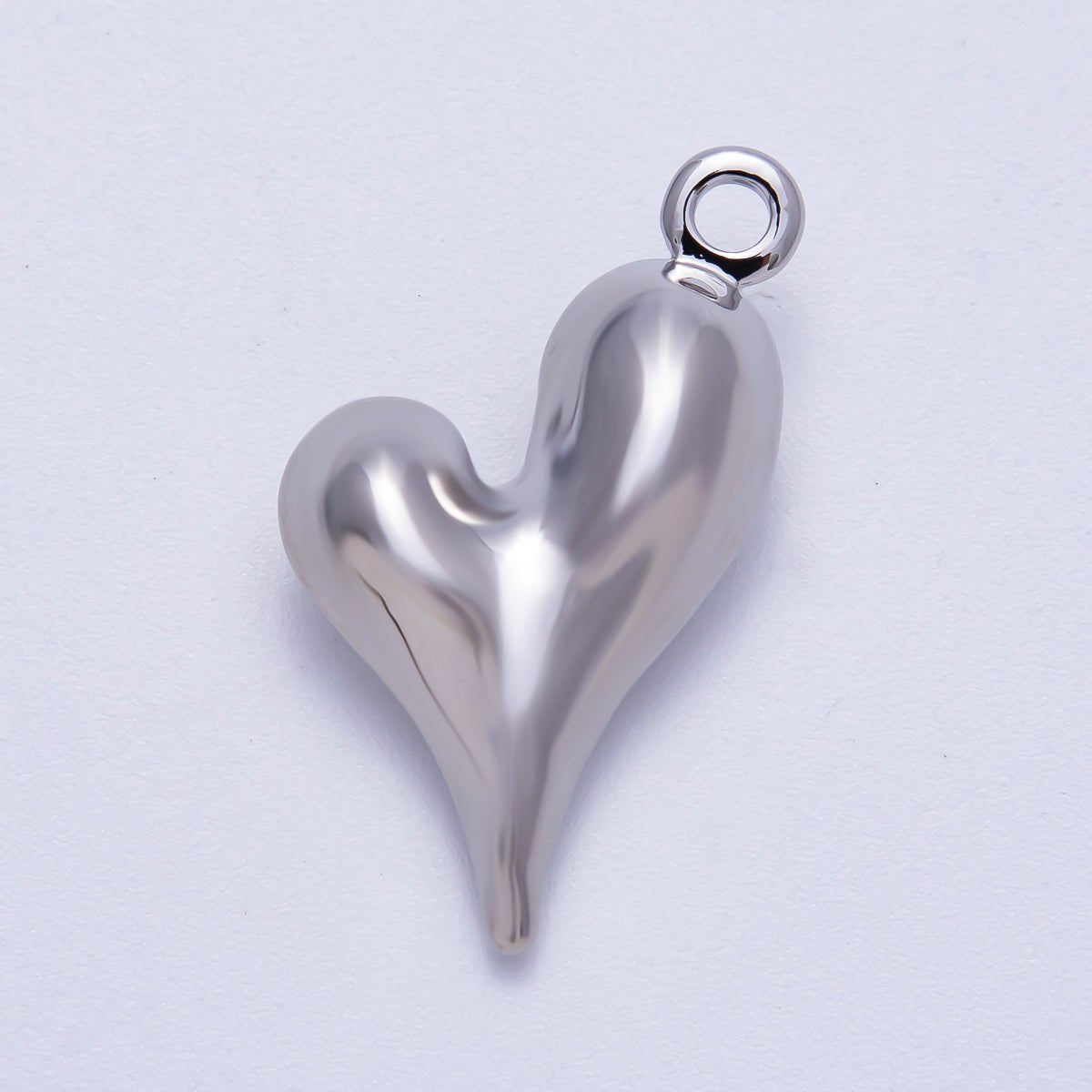 16K Gold Filled 32mm Minimalist Molten Heart 3D Multidimensional Charm in Gold &amp; Silver | Charms-00617 Charms-00618