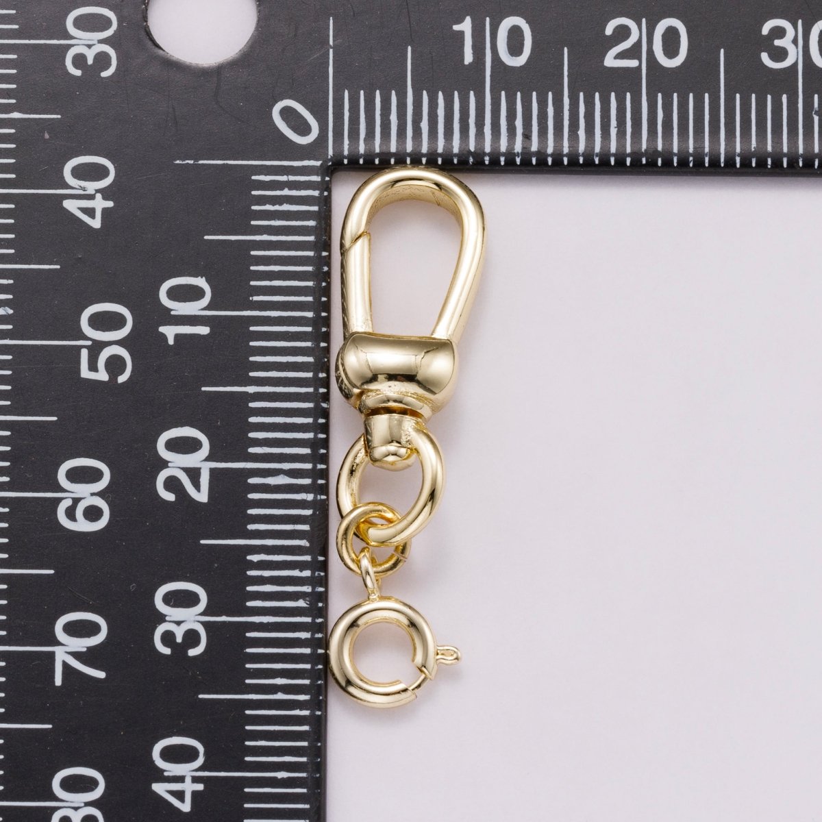 16K Gold Filled 35mm Minimalist Swivel Lobster Clasp with Spring Ring Closure | Findings-00154