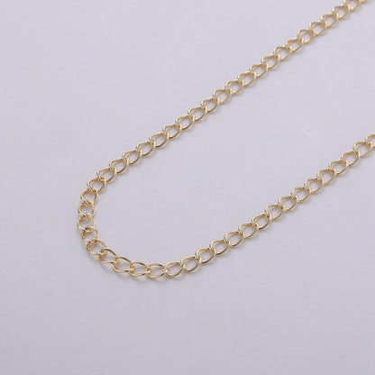 16K Gold Filled 3mm Chain by yard, Unfinished Double Link Chain for Necklace Bracelet Anklet Perfect for Chain Extender component | ROLL-288