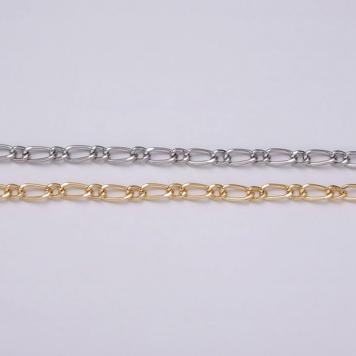 16K Gold Plated 4.3mm Twisted Paperclip Cable Link Unique Unfinished Chain by Yard in Gold &amp; Silver | ROLL-1231 ROLL-1232 Clearance Pricing