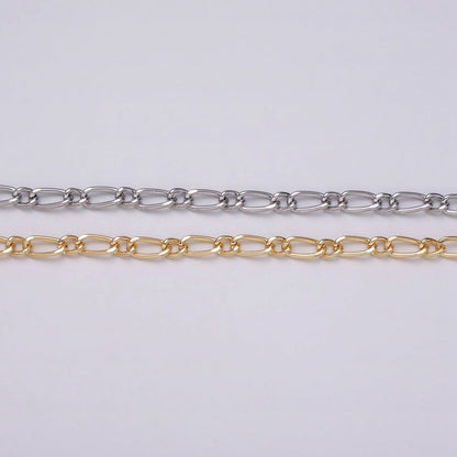 16K Gold Plated 4.3mm Twisted Paperclip Cable Link Unique Unfinished Chain by Yard in Gold &amp; Silver | ROLL-1231 ROLL-1232 Clearance Pricing