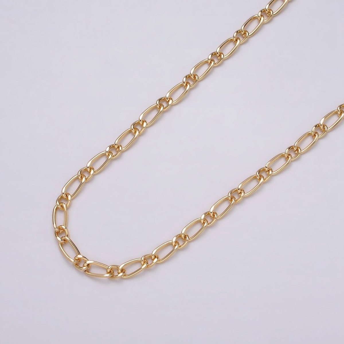 16K Gold Plated 4.3mm Twisted Paperclip Cable Link Unique Unfinished Chain by Yard in Gold &amp; Silver | ROLL-1231 ROLL-1232 Clearance Pricing