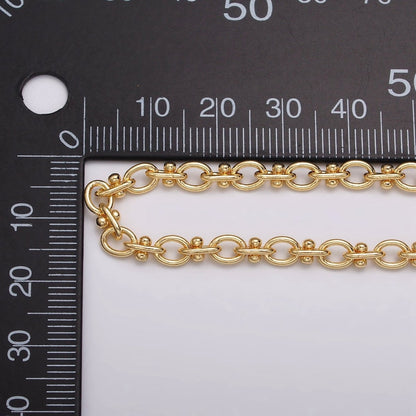 16K Gold Filled 4.5mm Figaro Long and Short Fancy Cable Unfinished Chain in Gold &amp; Silver | ROLL-1179 ROLL-1180 Clearance Pricing