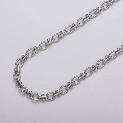 16K Gold Filled 4.5mm Figaro Long and Short Fancy Cable Unfinished Chain in Gold &amp; Silver | ROLL-1179 ROLL-1180 Clearance Pricing