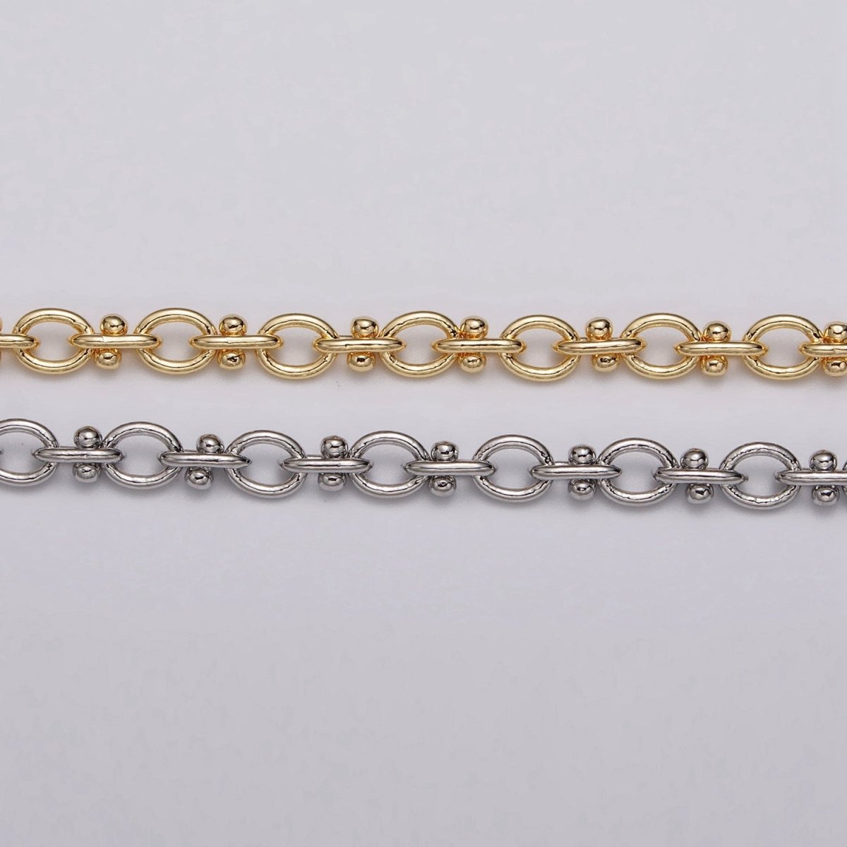 16K Gold Filled 4.5mm Figaro Long and Short Fancy Cable Unfinished Chain in Gold &amp; Silver | ROLL-1179 ROLL-1180 Clearance Pricing