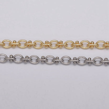 16K Gold Filled 4.5mm Figaro Long and Short Fancy Cable Unfinished Chain in Gold &amp; Silver | ROLL-1179 ROLL-1180 Clearance Pricing