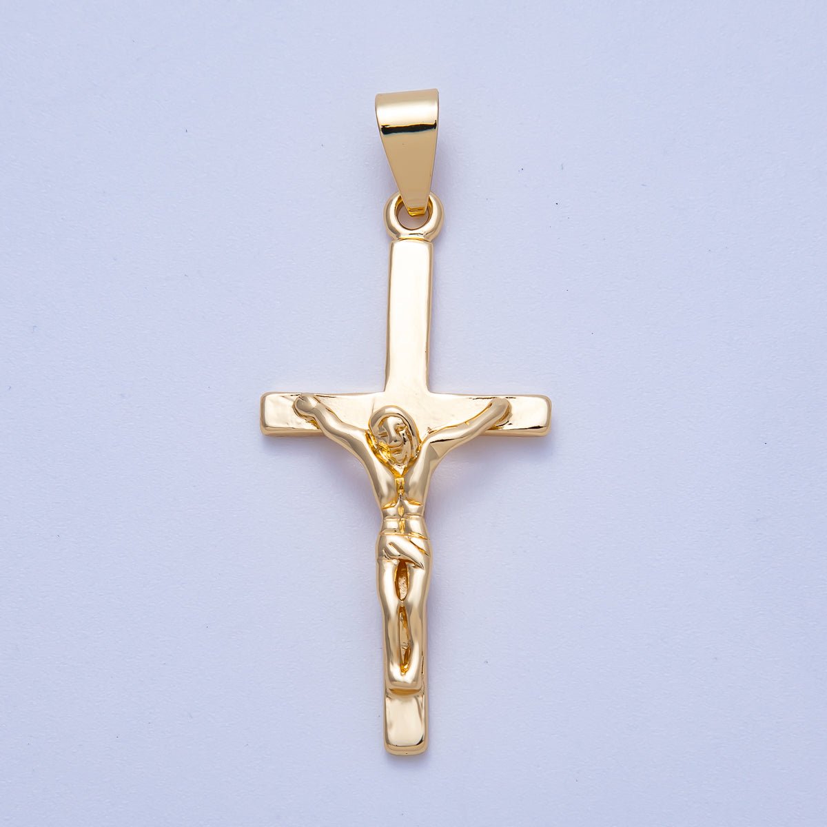 16K Gold Filled 47mm Minimalist Crucifix Cross Pendant | Charms-00619